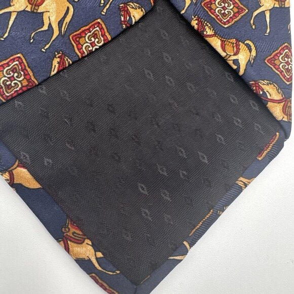 Vintage Efenzo Felini Necktie 100% Silk Handmade Horse Roma Paris Kentucky Derby - Picture 6 of 9